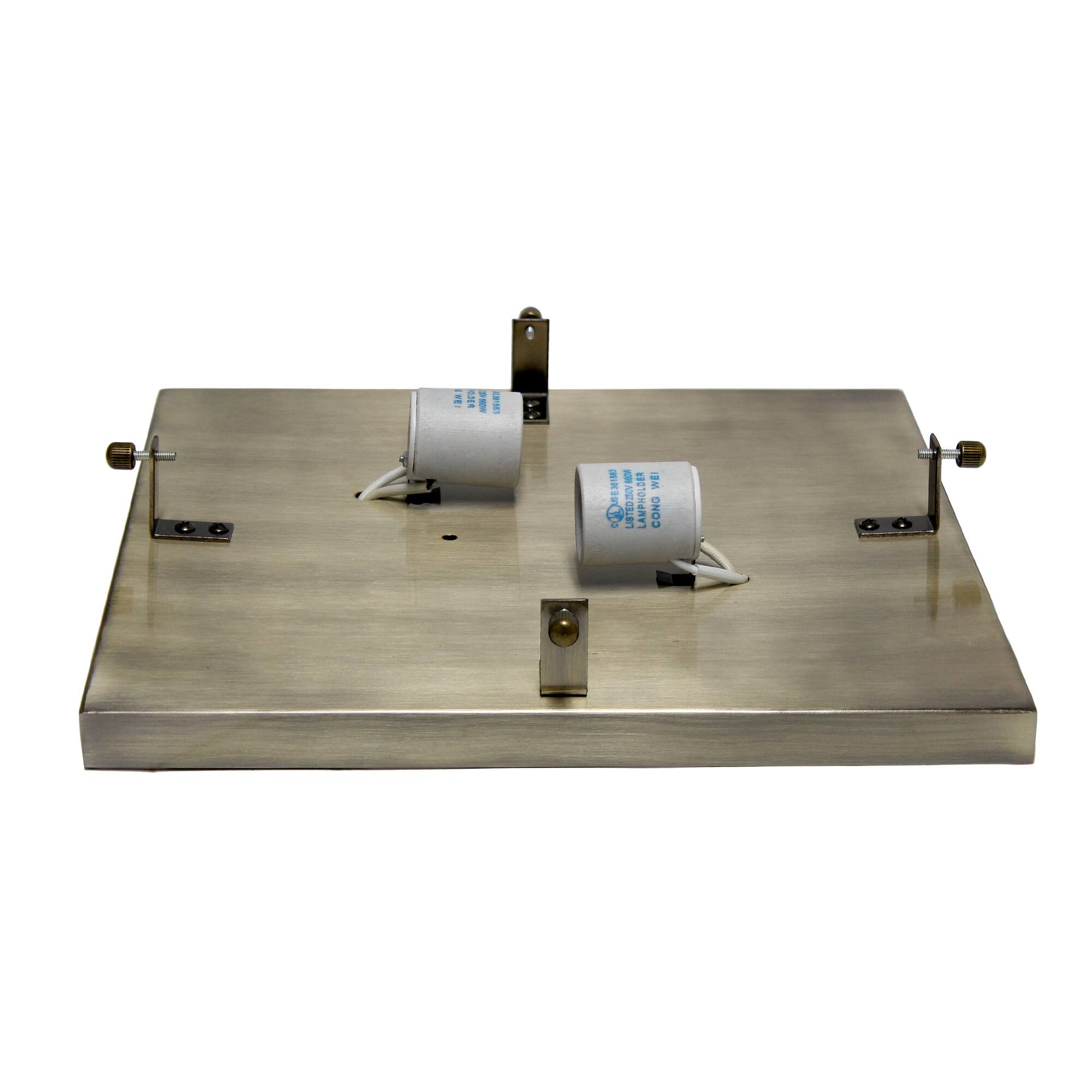 Lalia Home Classix 12" Antique Brass 2-Light Square Flush Mount